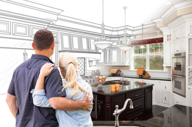 Custom kitchen cabinets installed in a Deer Park home